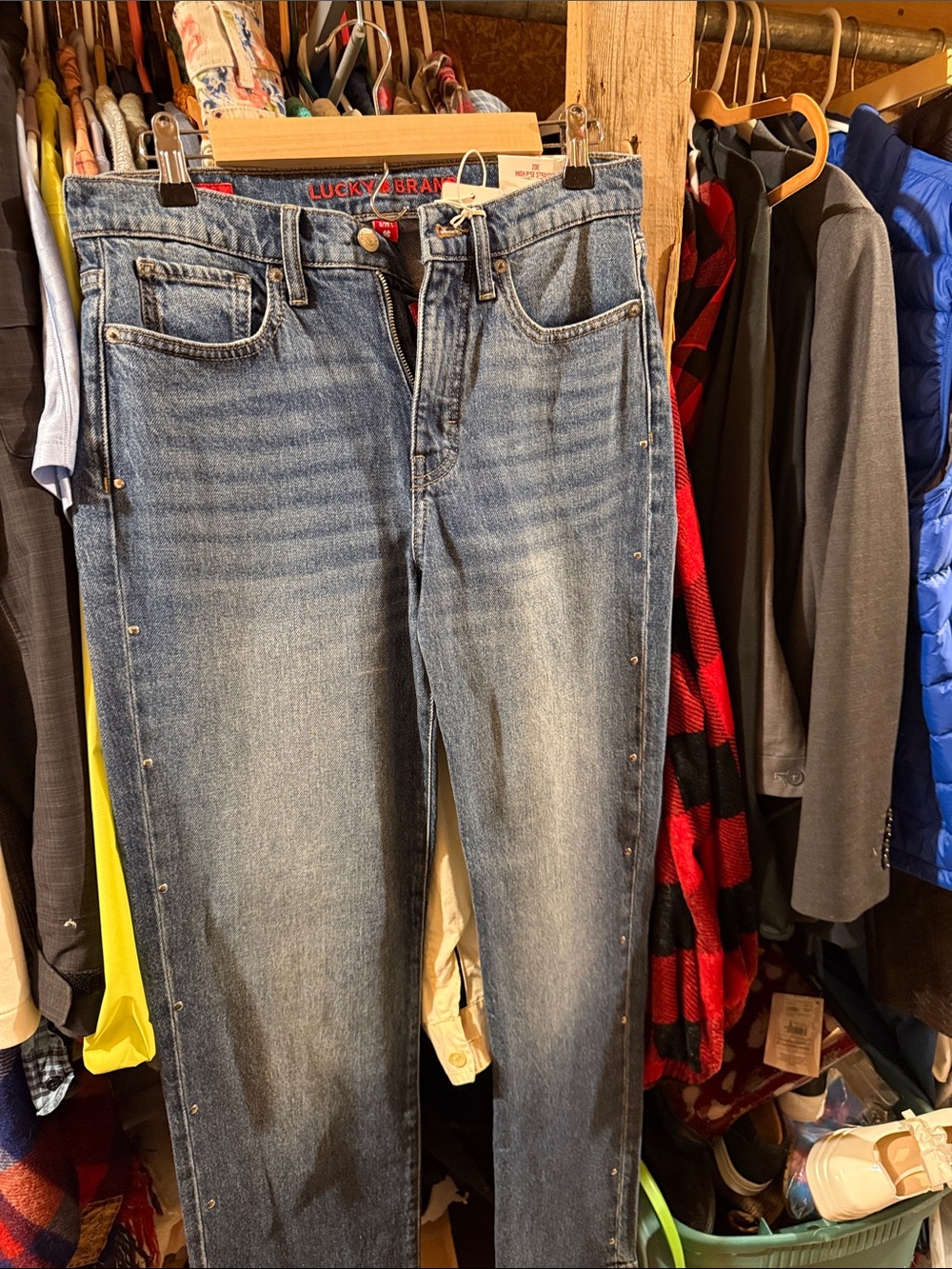 NWT Lucky Straight-Leg Jeans Stud Trim